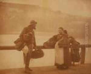Whitby Fisher-folk On The Harbour Wall