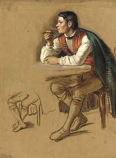 Study of a seated boy - view 1