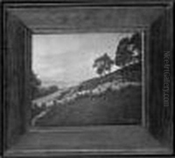A Shepherd With His Flock, 1880s - view 1