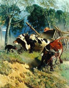 The team of oxen breaks loose by Teutwart Schmitson