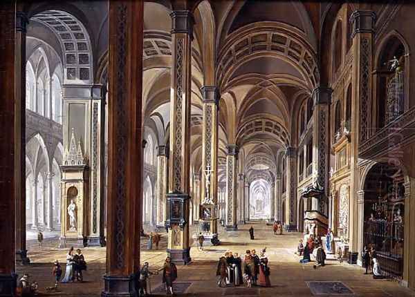 Interior of a Gothic Cathedral - view 1
