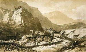 Shots from Cairn Cherie, from The Art of Deer Stalking Illustrated by a Narrative..., 1839 by William Scrope