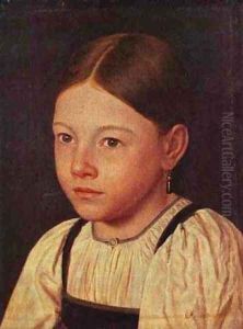 Peasants Girl 1830s by Fedor Mikhailovich Slavyansky