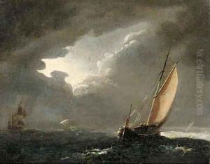 A break in the clouds by Dutch School