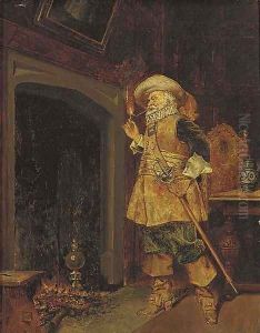 A cavalier lighting his pipe