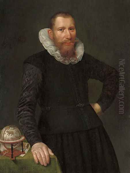 Portrait of a gentleman, possibly the cartographer Willem Janz Blaeu (Uitgeest or Alkmaar 1571-1638 Amsterdam) - view 1