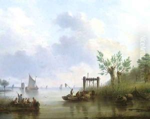 Summer on a river landscape
