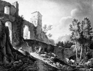 The ruins of a Roman aquaduct