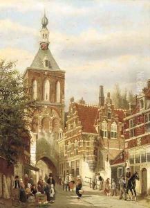 A Dutch street market by Dutch School