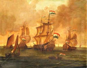 Dutch Men-of-War and other Ships in Calm Seas