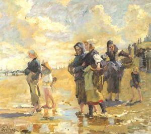 Fisherfolk on the beach