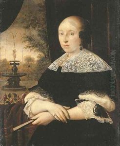 Portrait of a lady, half-length, in a black dress by Dutch School