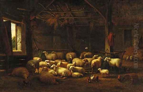 Sheep in a barn - view 1