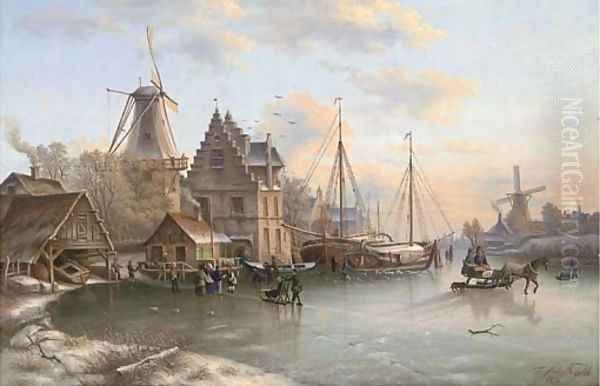 Skaters at a Dutch quay - view 1