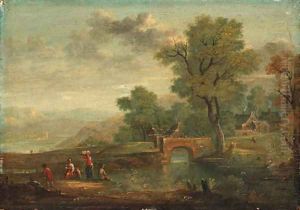 A Village and Villagers by a River