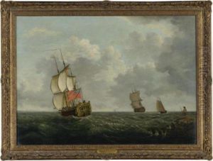 Capture Of The Chausey Islands, 1756, With A British Squadron In The Gulf Of St. Malo by Francis Swaine