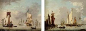 Shipping In Calm Waters by Francis Swaine
