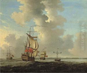 Men-o'-war, One Of Them Lying At Anchor