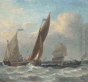 Smalschips running out to meet a Dutch flagship offshore by Dutch School