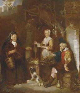 The poultry seller by Dutch School