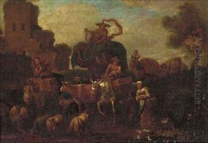 The travelling circus by Dutch School