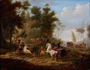 Rendez-vous En Foret Pour Le Pique-nique by Joseph Swebach-Desfontaines