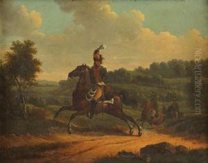 Un Officier De Dragon A Cheval by Joseph Swebach-Desfontaines