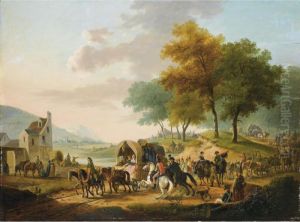 Depart Du Campement Militaire by Joseph Swebach-Desfontaines