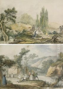 Scenes Galantes Au Bord D'une Riviere