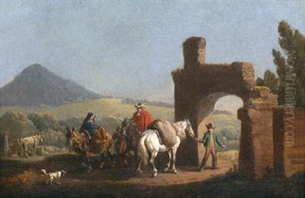 Paesaggio Con Cavalieri Davanti A Un Arco In Rovina - view 1