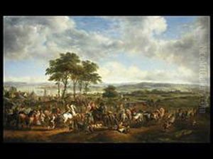 Militarlager In Weiter Landschaft by Joseph Swebach-Desfontaines