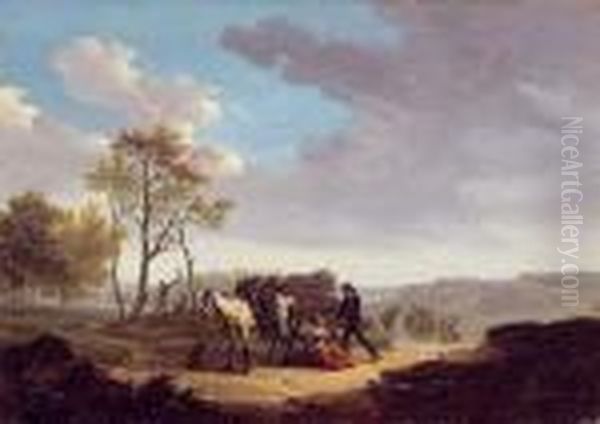 Les Bucherons Et Le Transport Du Bois Sur Des Anes - view 1