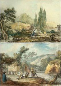 Deux Scenes Galantes Dans Un Parc by Joseph Swebach-Desfontaines