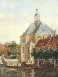A view of the Wittenburgergracht with the Oosterkerk, Amsterdam