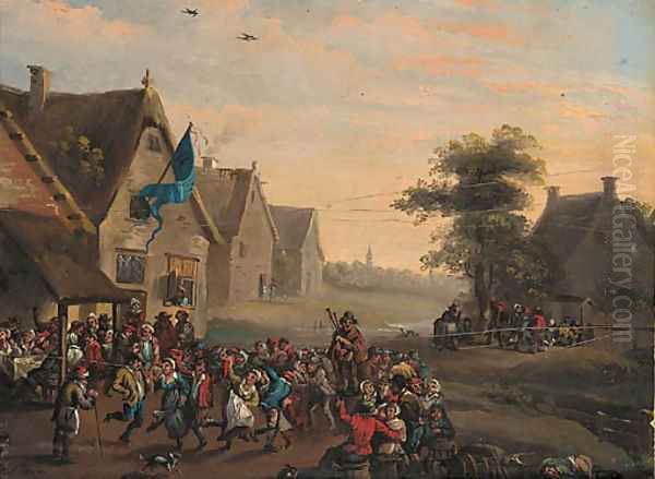 A village festival by a tavern - view 1