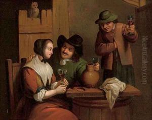 Courtship in a tavern and Drinking in a tavern