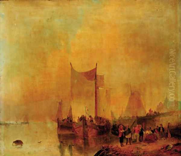 Figures on a quay - view 1