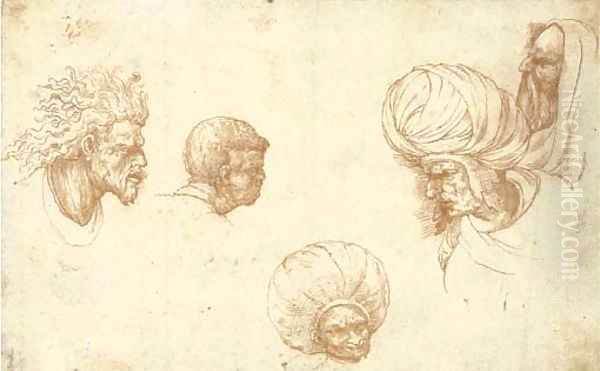 Five head studies, after Ludovico Mazzolino - view 1