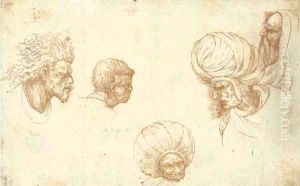 Five head studies, after Ludovico Mazzolino
