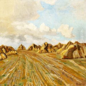 Landskab Med Korntraver by Fritz Syberg