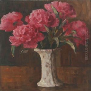Interior With Peony In A Vase Interior With Peony In A Vase