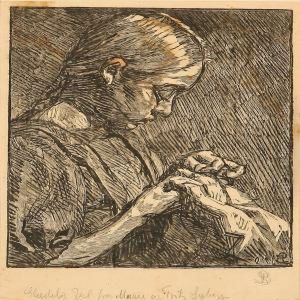 A Girl With Her Needlework