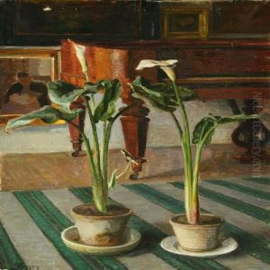 Interior With Piano Andkala by Fritz Syberg
