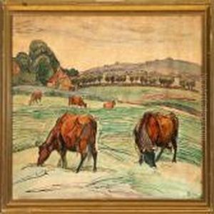 Scenery With Grazingcows by Fritz Syberg
