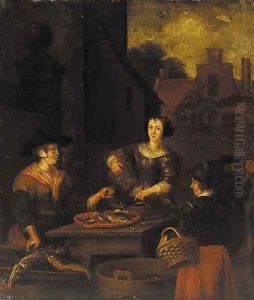 The Fish Seller by Dutch School