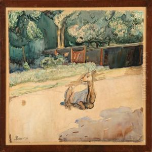 An Antelope In The Zoo by Fritz Syberg