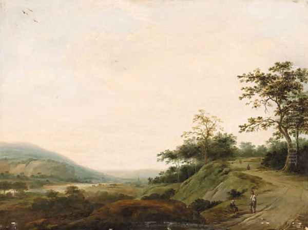 An extensive Landscape with Woodcutters in the foreground - view 1