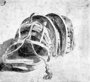 Study of the harness of a draught horse by Dutch School