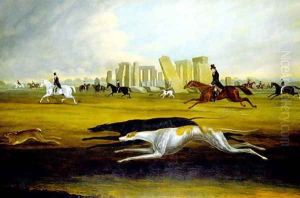 The Pinckney Family Coursing at Stonehenge, 1845 by Samuel Spode