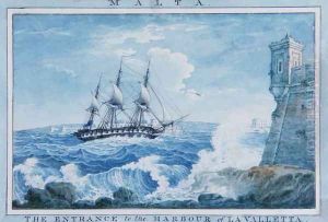 Malta The Entrance to the Harbour of Valletta by Anton the Younger Schranz